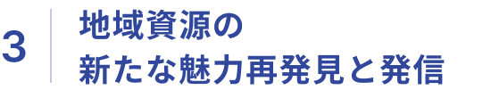 3：地域資源の新たな魅力再発見と発信​